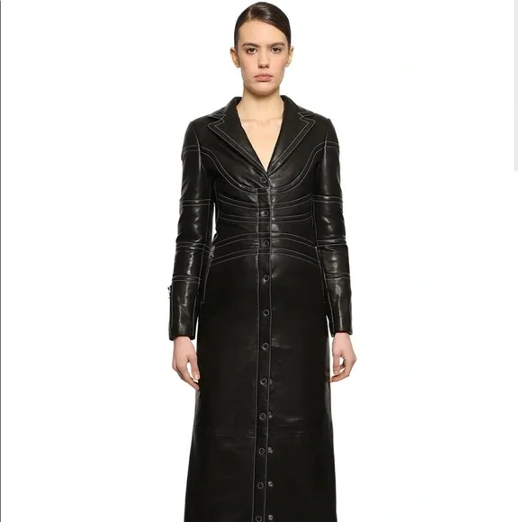 NWT RARE Marine Serre Leather Trench Coat - Picture 6 of 16